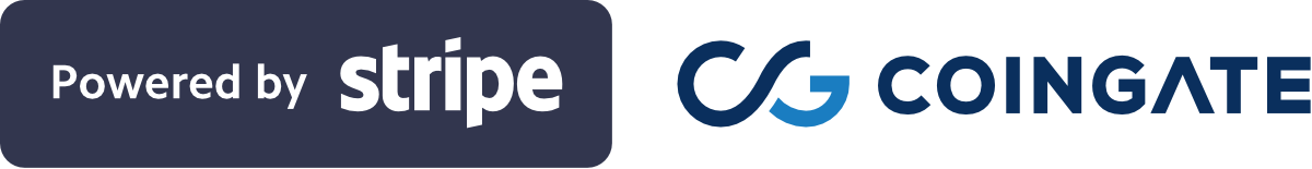 Powered by Stripe and Coingate