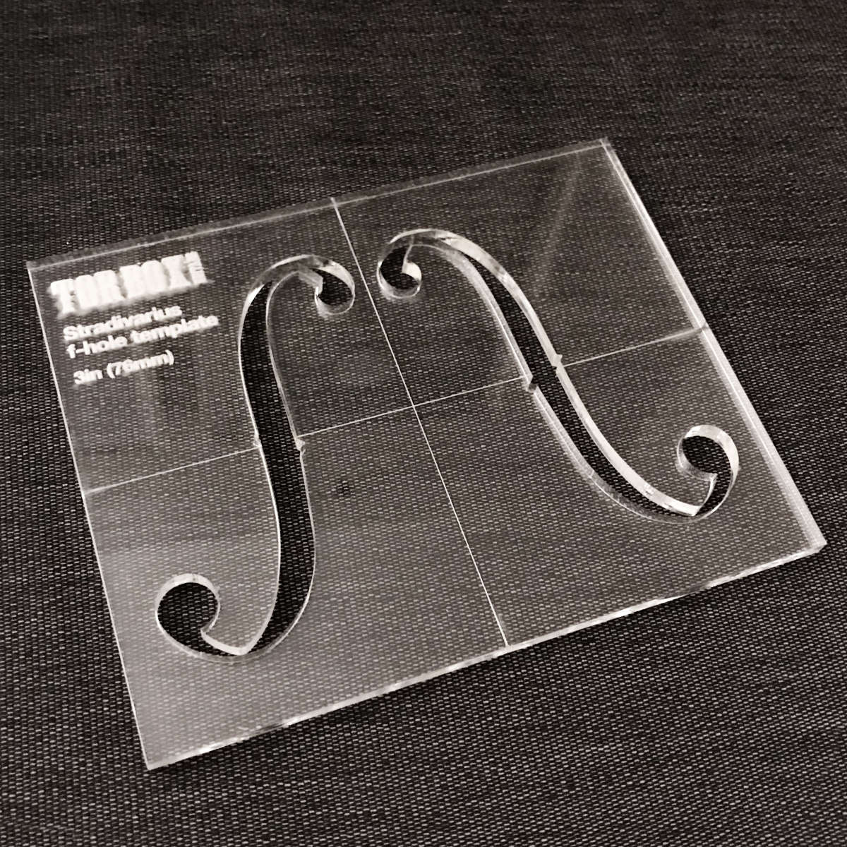 Stradivarius Fhole Template Laser Cut from Clear Acrylic
