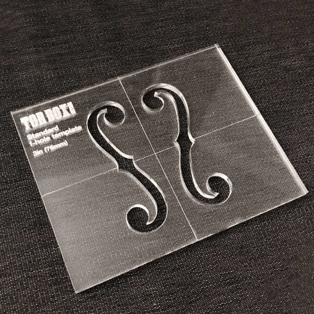 Standard Fhole Template Laser Cut from Clear Acrylic