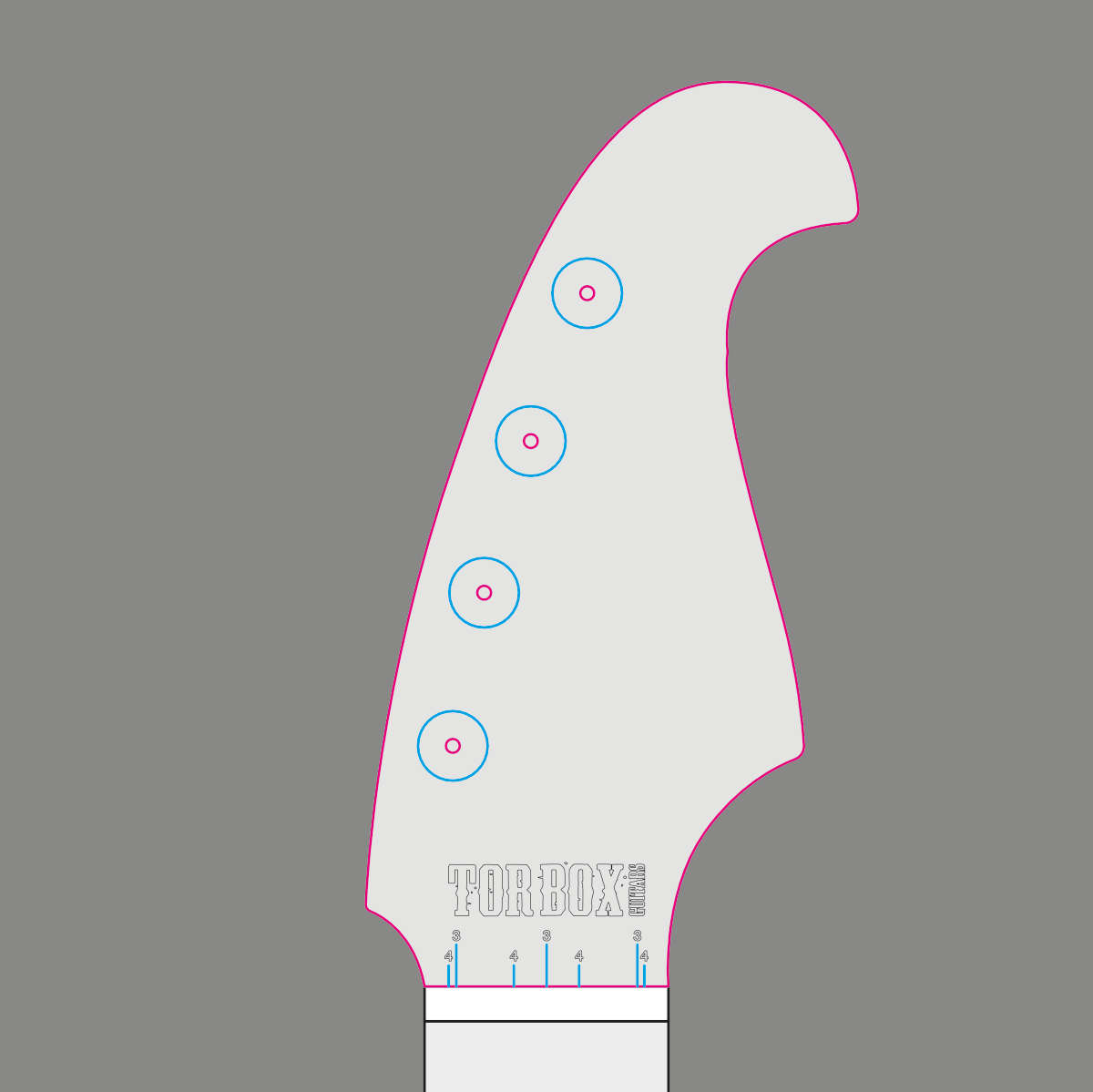 Beak Headstock Template Schematic for Cigar Box Guitars